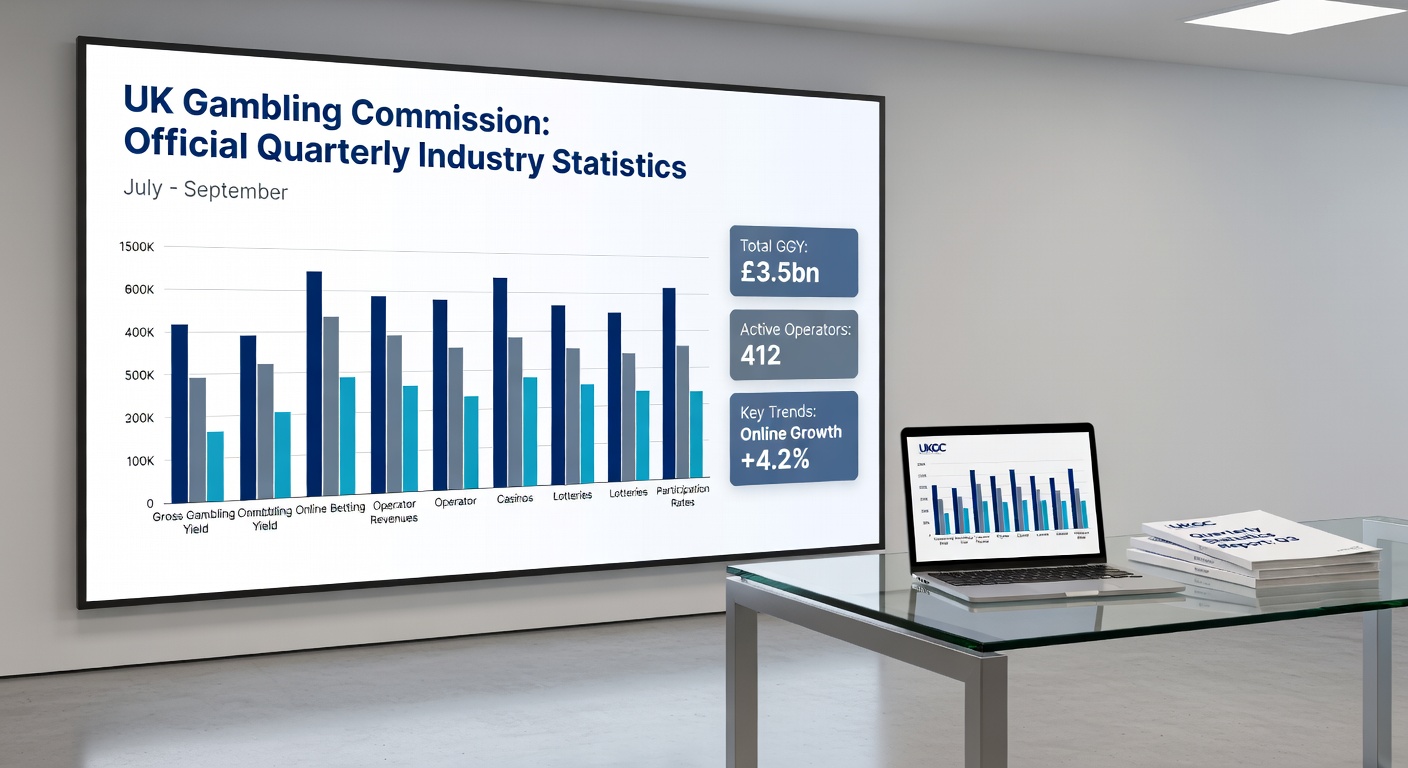 Infographic detailing year-on-year GGY growth and sector comparisons for the UK gambling market in Q2 FY2025-26