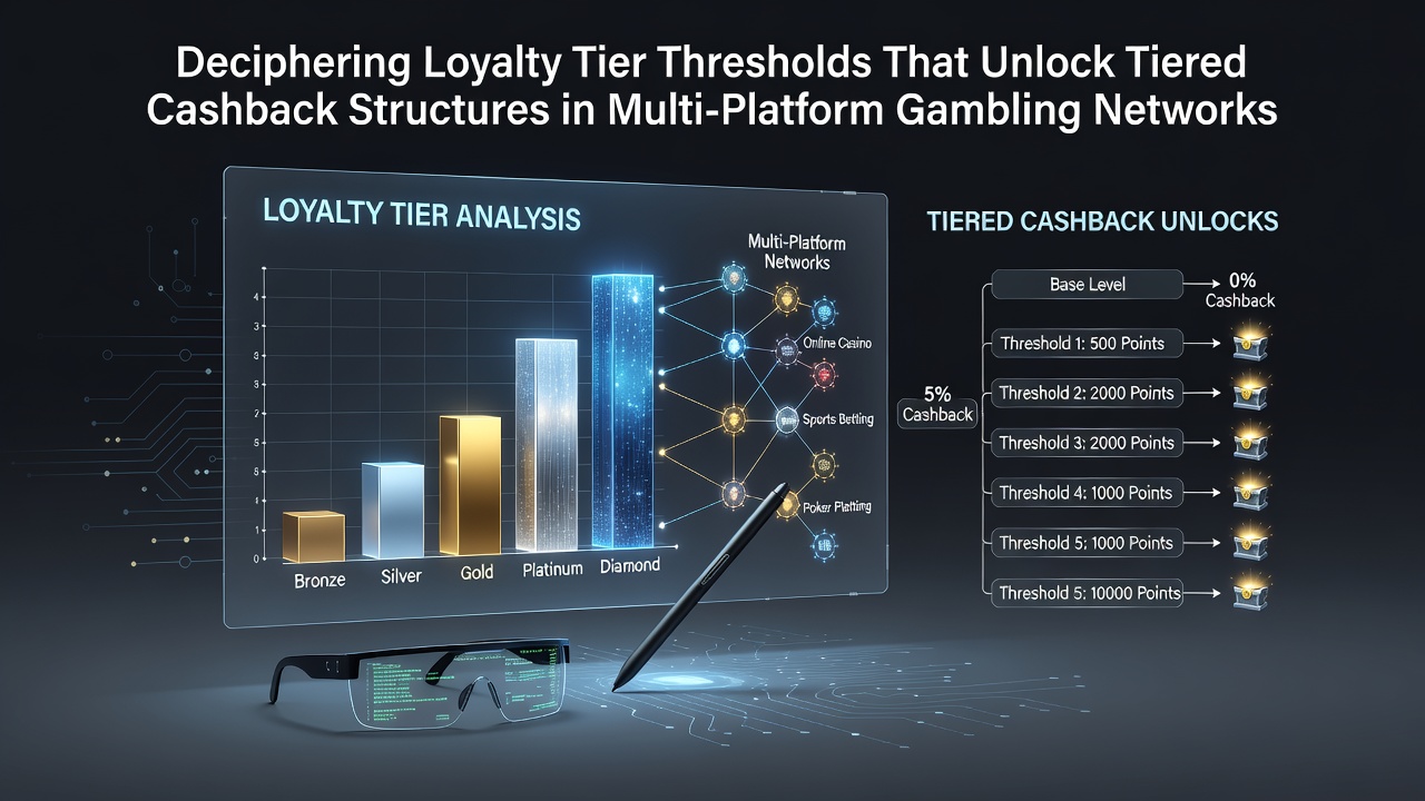 Diagram showing loyalty tier progression and cashback percentages across multiple gambling platforms