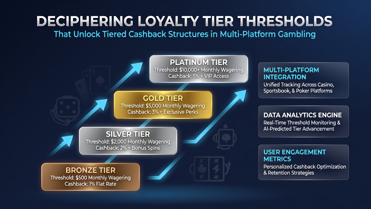 Infographic illustrating cashback calculation examples across silver, gold, and platinum loyalty tiers