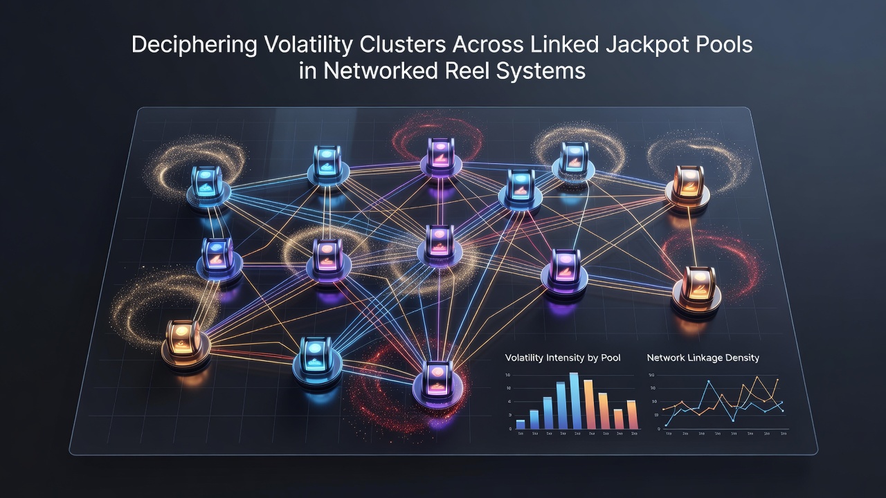 Data analysis dashboard showing volatility cluster mapping across multiple linked jackpot pools