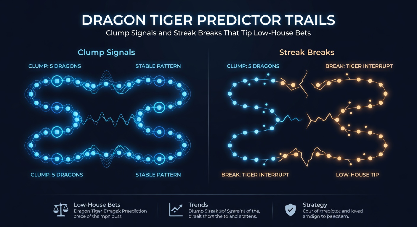 Close-up of a Dragon Tiger trail with a prominent five-Dragon clump interrupted by a Tiger break, annotated for pattern analysis