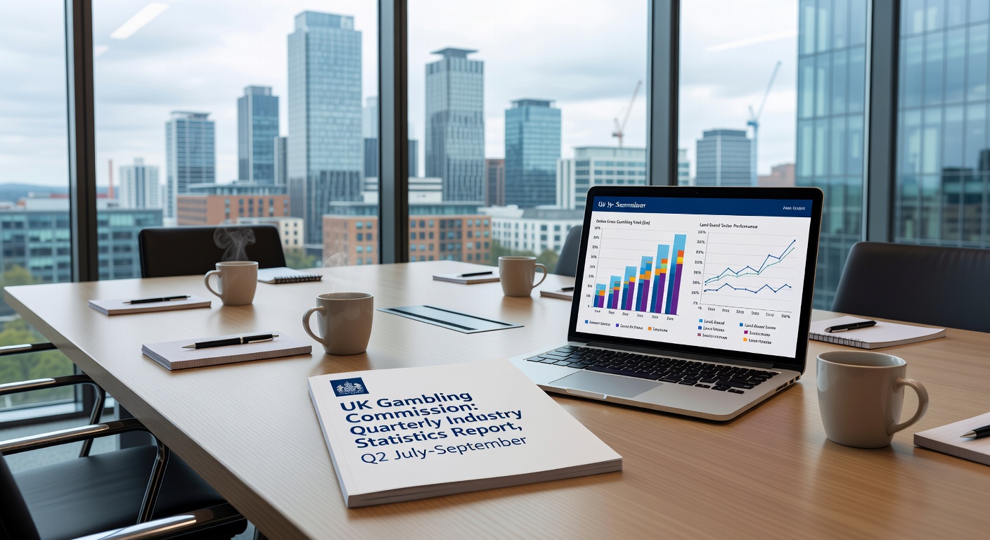 Infographic comparing remote and land-based GGY in UK gambling for Q2 2025/26, with pie charts and bar graphs