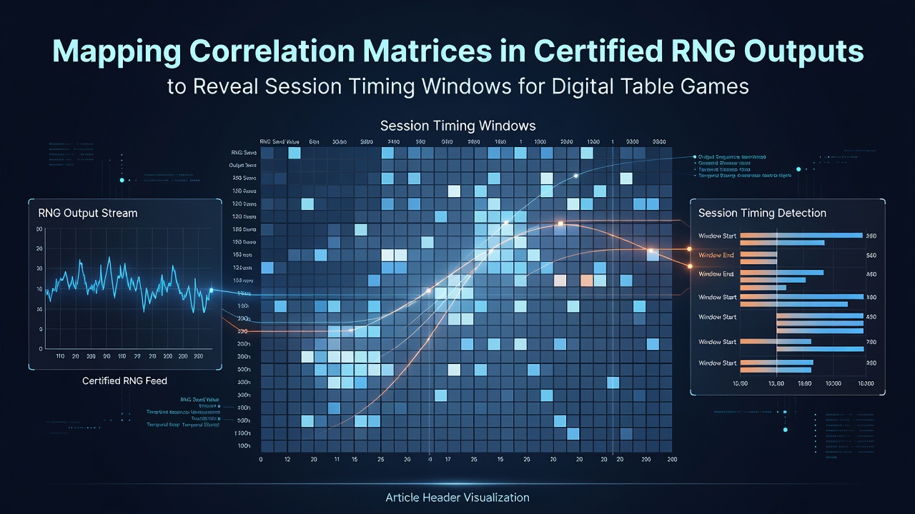 Visualization of correlation matrices applied to RNG sequences from digital table games