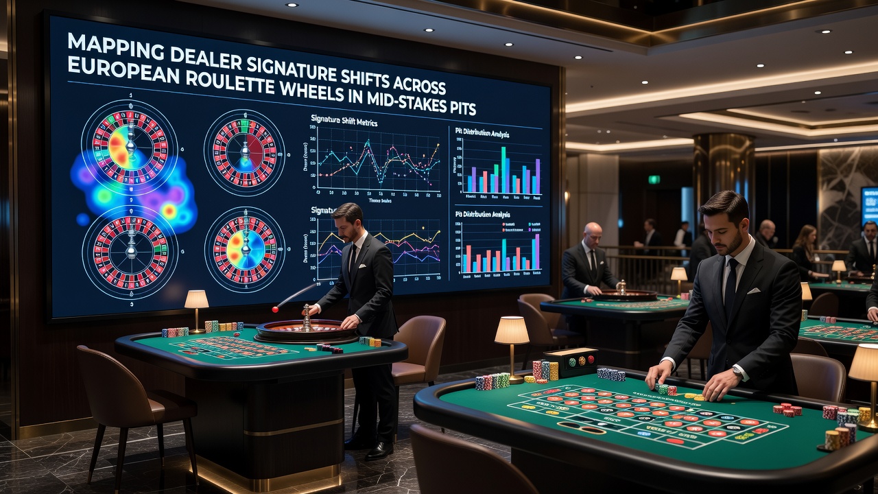Detailed view of European roulette wheel showing number sectors and dealer positioning