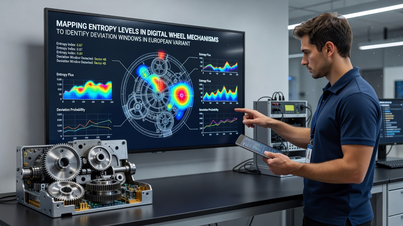 Entropy mapping visualization of wheel spin data with deviation markers