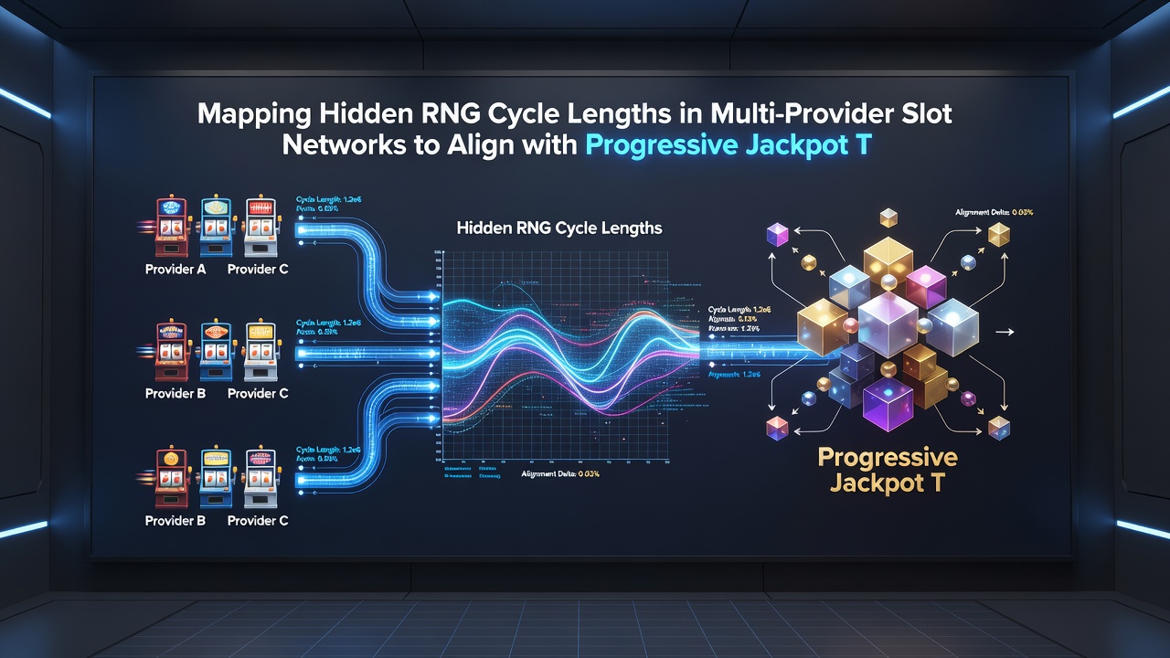 Flowchart depicting progressive jackpot trigger synchronization with mapped RNG cycle lengths from various slot providers