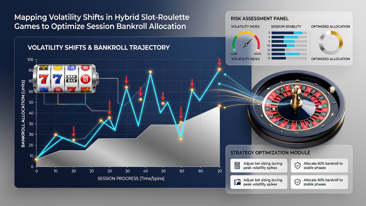 Interface screenshot of bankroll allocation dashboard showing mapped volatility zones in a hybrid game