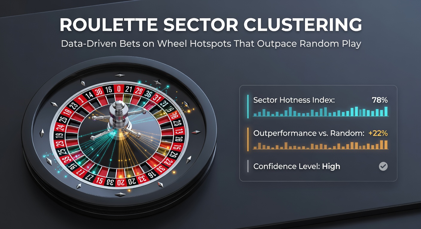 Roulette wheel diagram highlighting clustered number sectors with data overlays showing hit frequencies