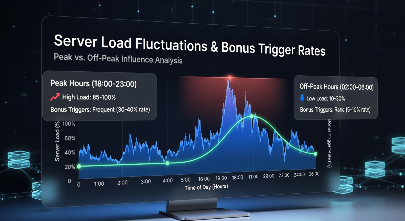 Dashboard view of real-time server metrics comparing bonus activation data between peak evening hours and quiet overnight periods