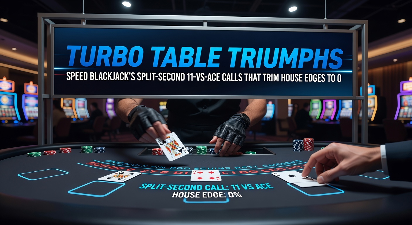 Dynamic Speed Blackjack live dealer table displaying a player's hard 11 against dealer's ace, highlighting fast-paced decision-making