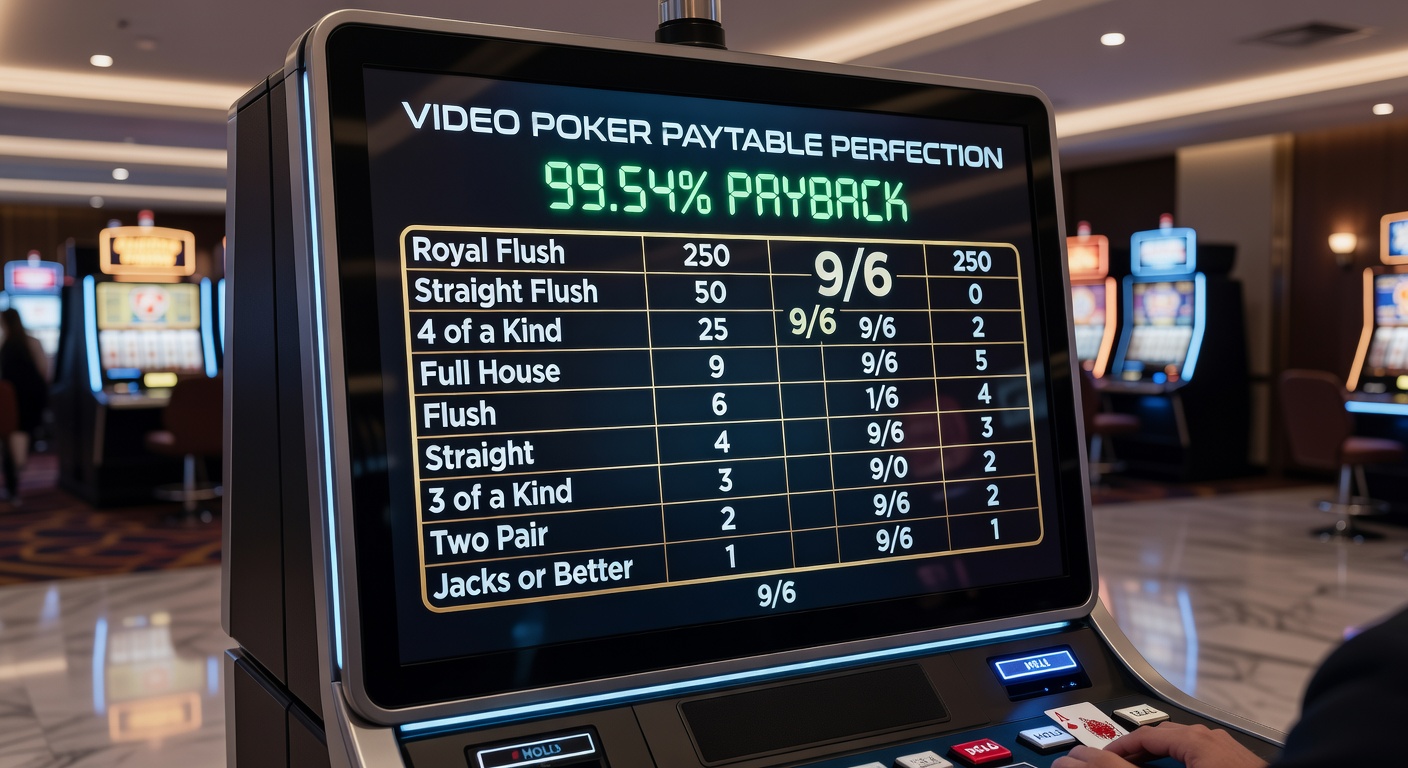 Strategy chart for 9/6 Jacks or Better video poker, illustrating hold priorities for various hand combinations